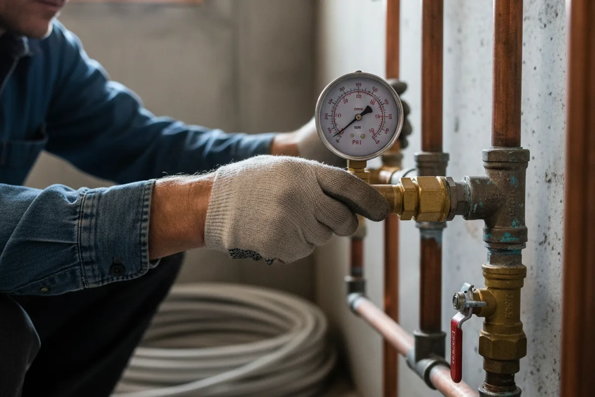 Pressure testing a repaired line during Water Line Repair in Milesburg
